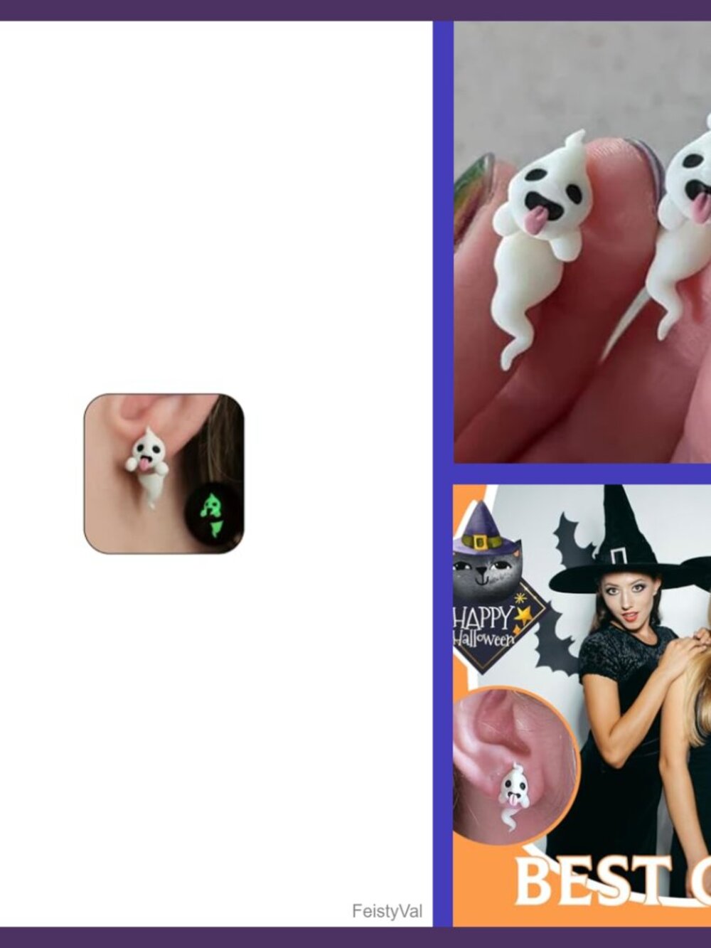 Glow in the Dark Ghost Stud Earrings Halloween Jewelry Gift for Women